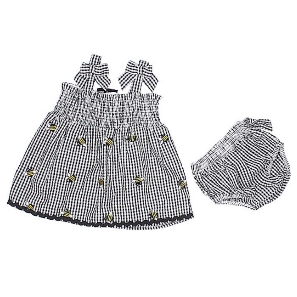 Rare Editions Gingham Print Smocked Dress Sz. 3/6